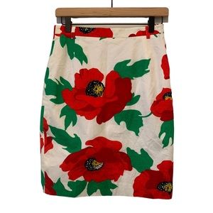 Vintage Mondi Pencil Skirt with Floral Print Sz 40 US 6